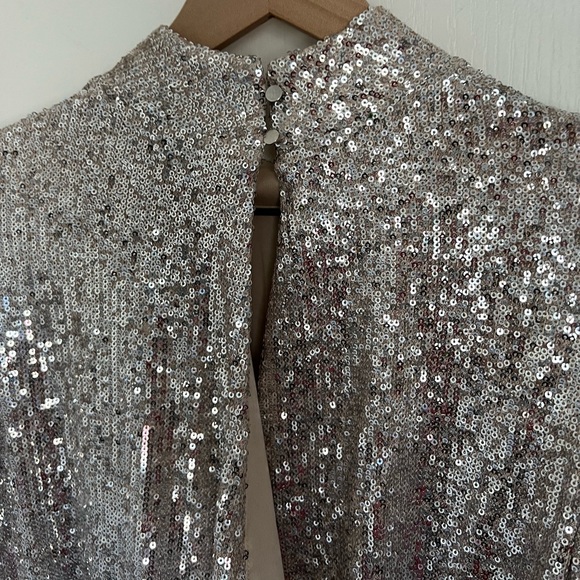 Rachel Zoe Champagne Sequin Bodysuit | L - Picture 6 of 15